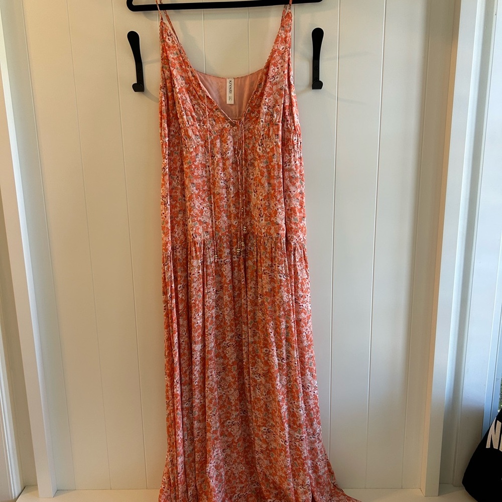 Kivari Floral Dress in Pink and Orange